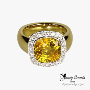 Vanity Secrets London High Jewelry Ring Yellow Ceylon Sapphire