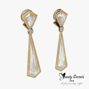 anity Secrets London Earrings rock crystal on mother of pearl
