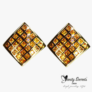 Vanity Secrets London Earrings Yellow Sapphire Princess Carree