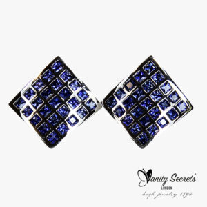 Vanity Secrets London Earrings Ceylon Sapphire Princess Carree