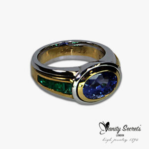 Vanity Secrets London Ring Ceylon Sapphire & Emerald