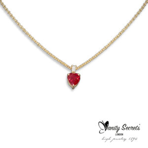 Vanity Secrets London Pendant Ruby Heart Diamond